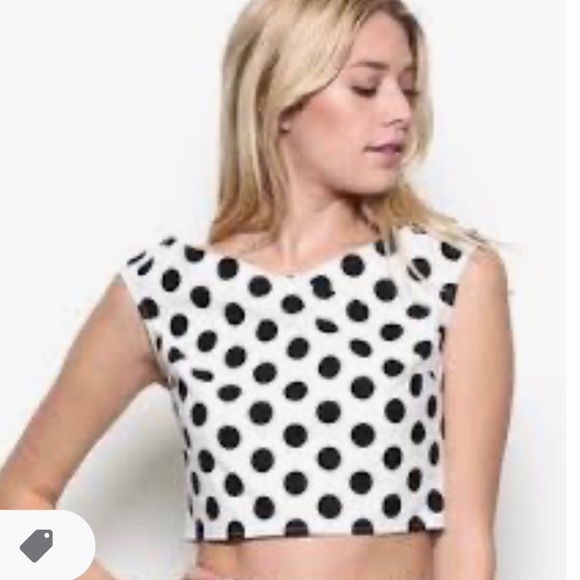 NWT Jenn & Jo Polka Dot Crop Top sz M - Picture 5 of 5